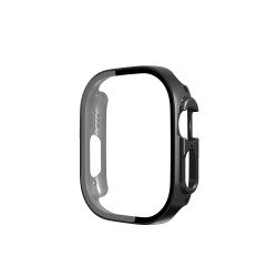 Tempered Glass Screen Protector Full Coverage Shockproof Cover Case for Apple Watch Ultra 2 / 1 [49MM] (Black)